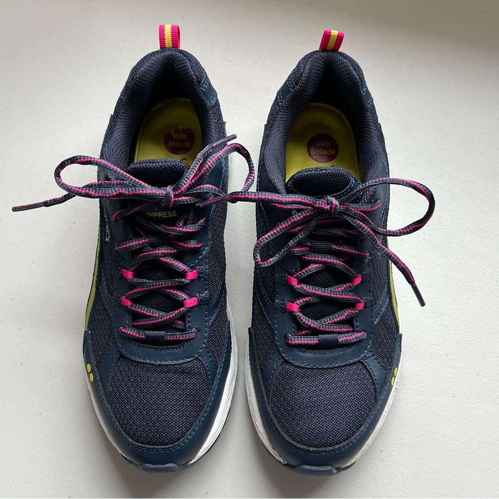‼️SOLD‼️ ryka Impress Navy, Yellow & Pink Walking Shoes - Picture 3 of 12